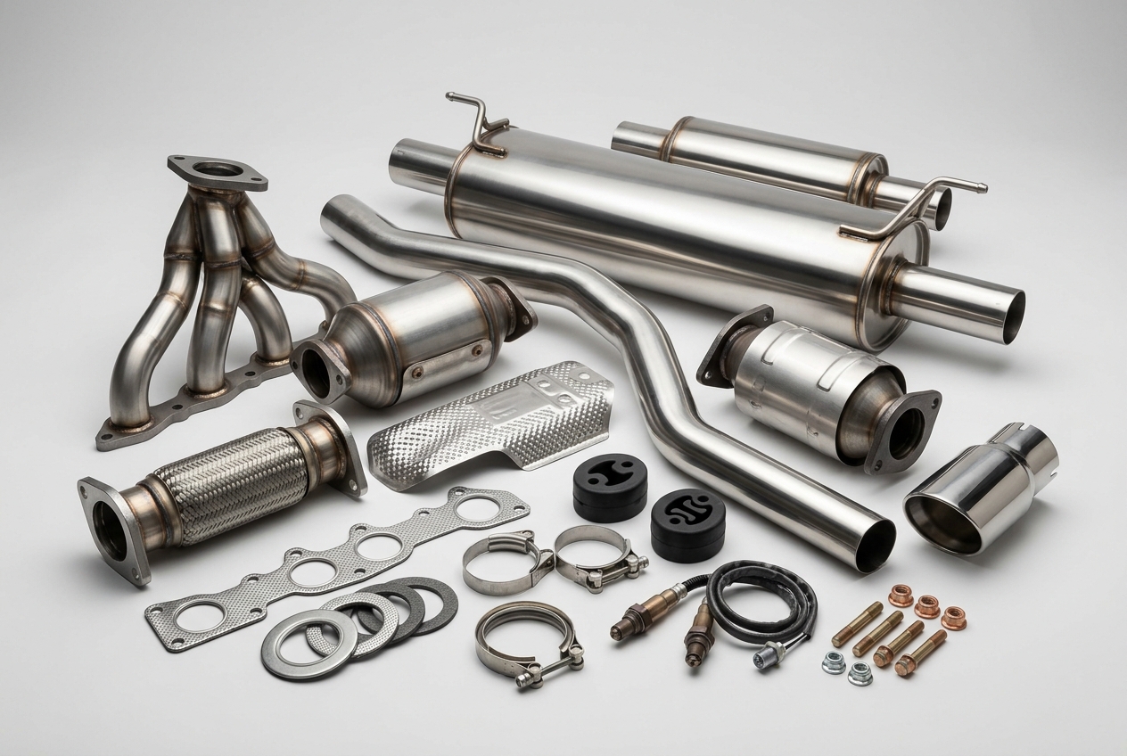 Выхлопная система автомобиля: глушитель, резонатор, катализатор, приёмная труба
