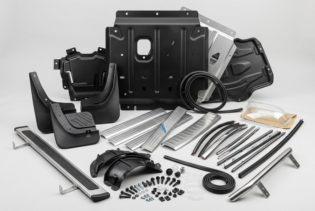 Защита картера, брызговики и накладки на автомобиль